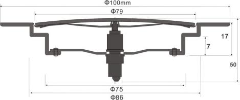 SZ106-10R Ø 100 мм Круглый кухонный фонтан из нержавеющей стали, напольный слив, щелчок, щелк, с выдвижным латунным картриджем